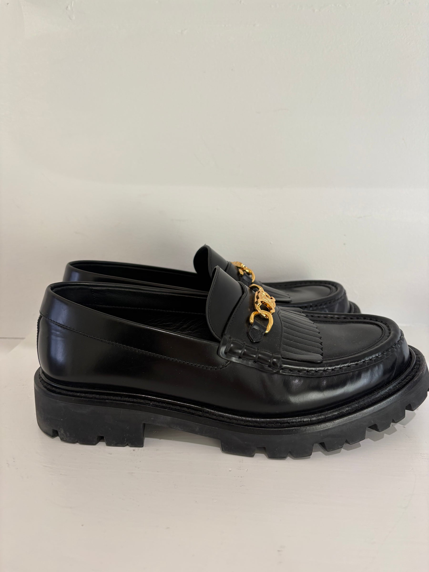 Celine Triomphe Fringe Loafers Black, 40