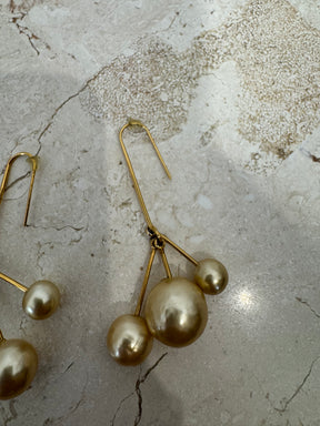 Celine Triple Drop Earrings Gold Tone