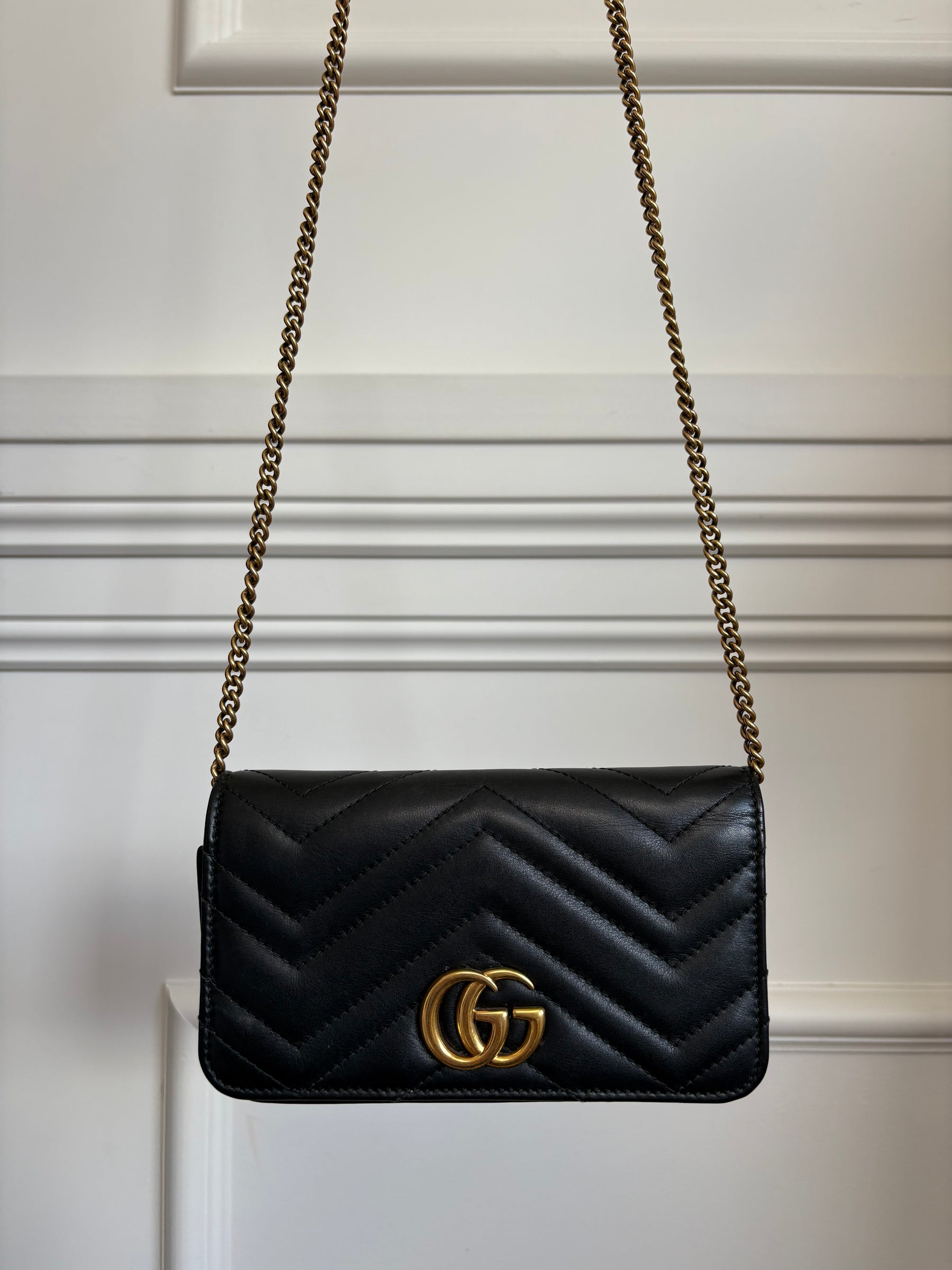 Gucci Black Marmont Mini Cross Body Bag