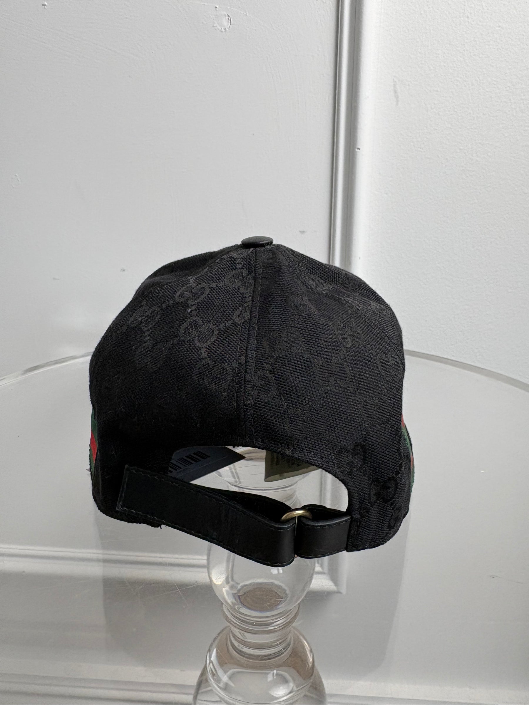 Gucci Black Canvas Monogram Cap, 58
