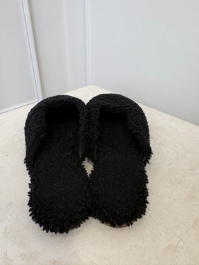 Sleeper Sheepskin Slippers Black, 40