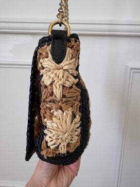 Gucci GG Marmont Raffia Shoulder Bag