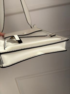 Joseph White Leather Flat Shoulder Bag