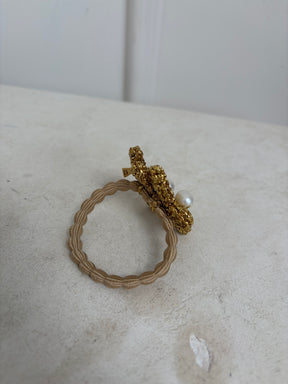 Lucy Folk Crochet Gold Hair Tie