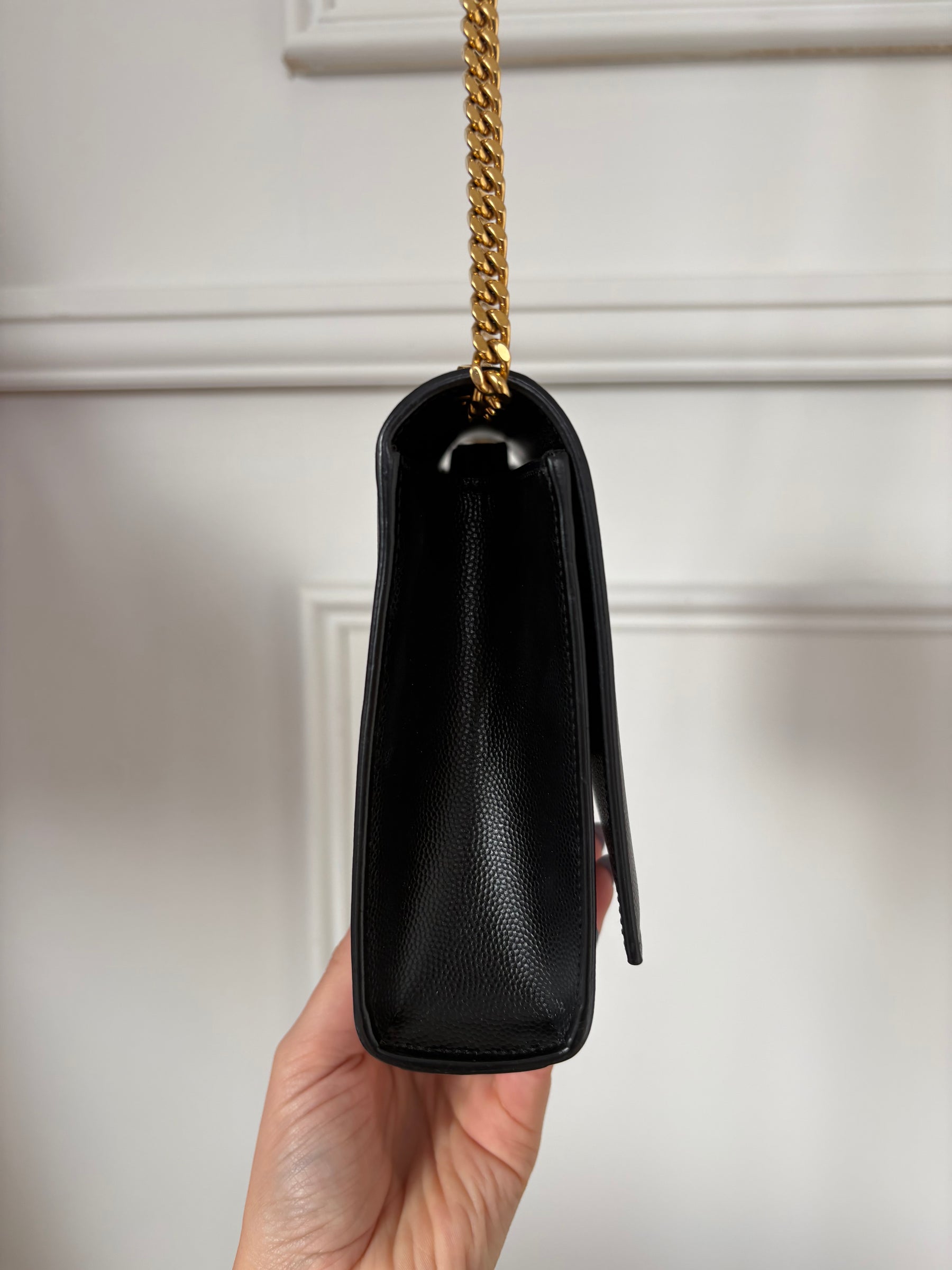 Saint Laurent Black Grained Leather Kate Bag