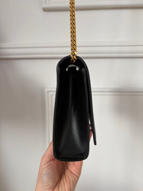 Saint Laurent Black Grained Leather Kate Bag