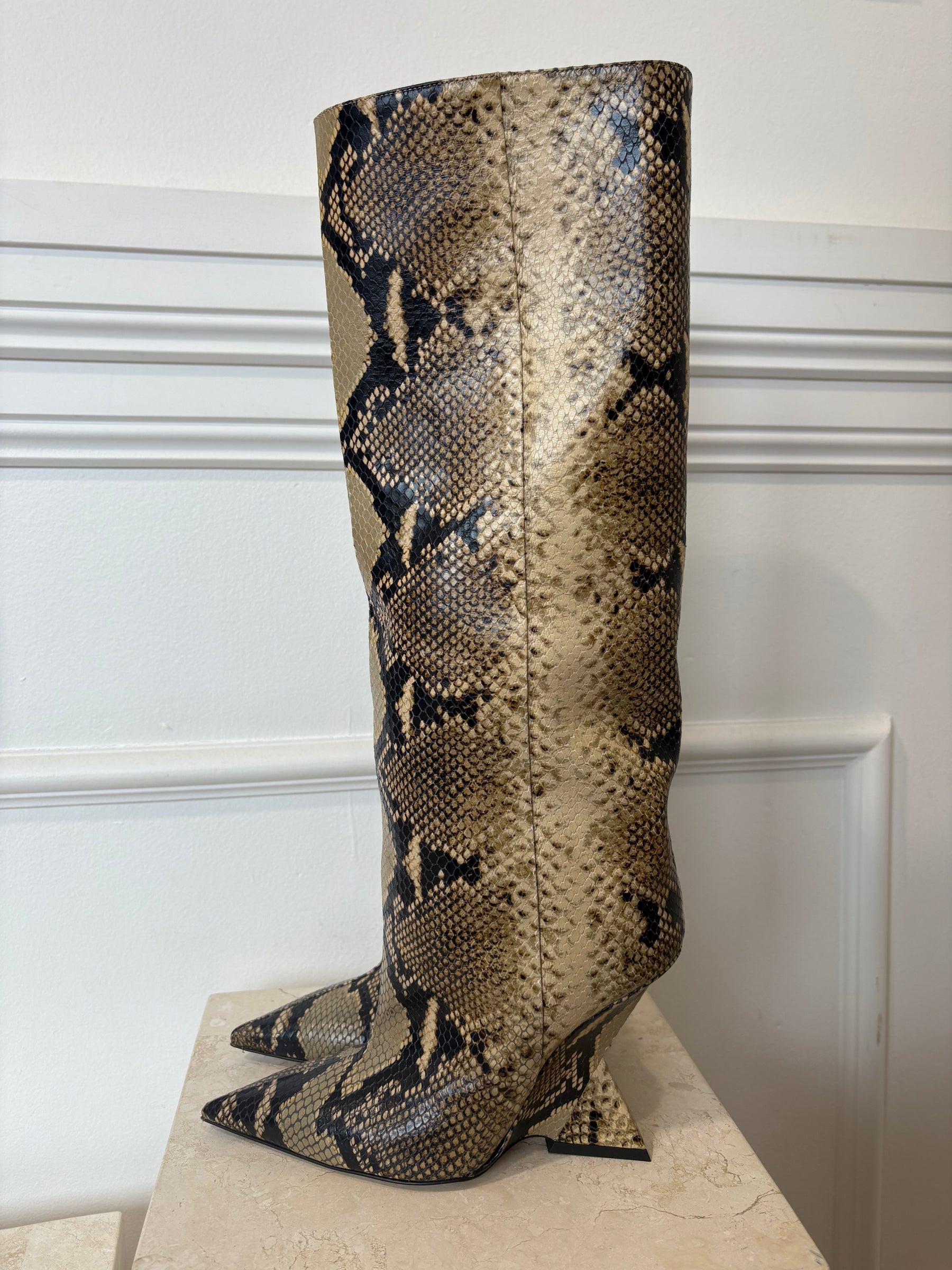 THE ATTICO Snake Skin Knee High boot