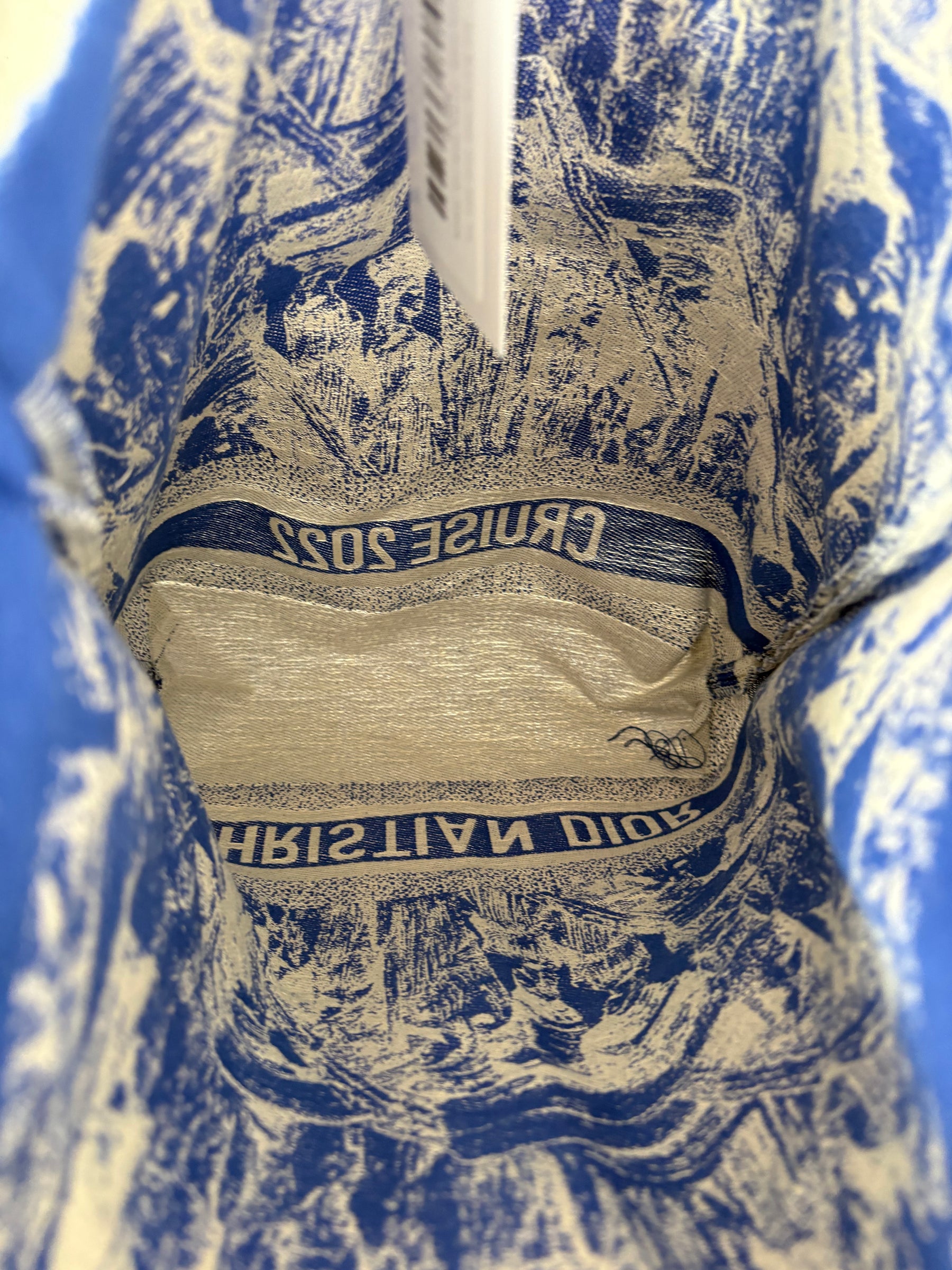 Dior Blue and Cream 'Cruise 2022' Tote
