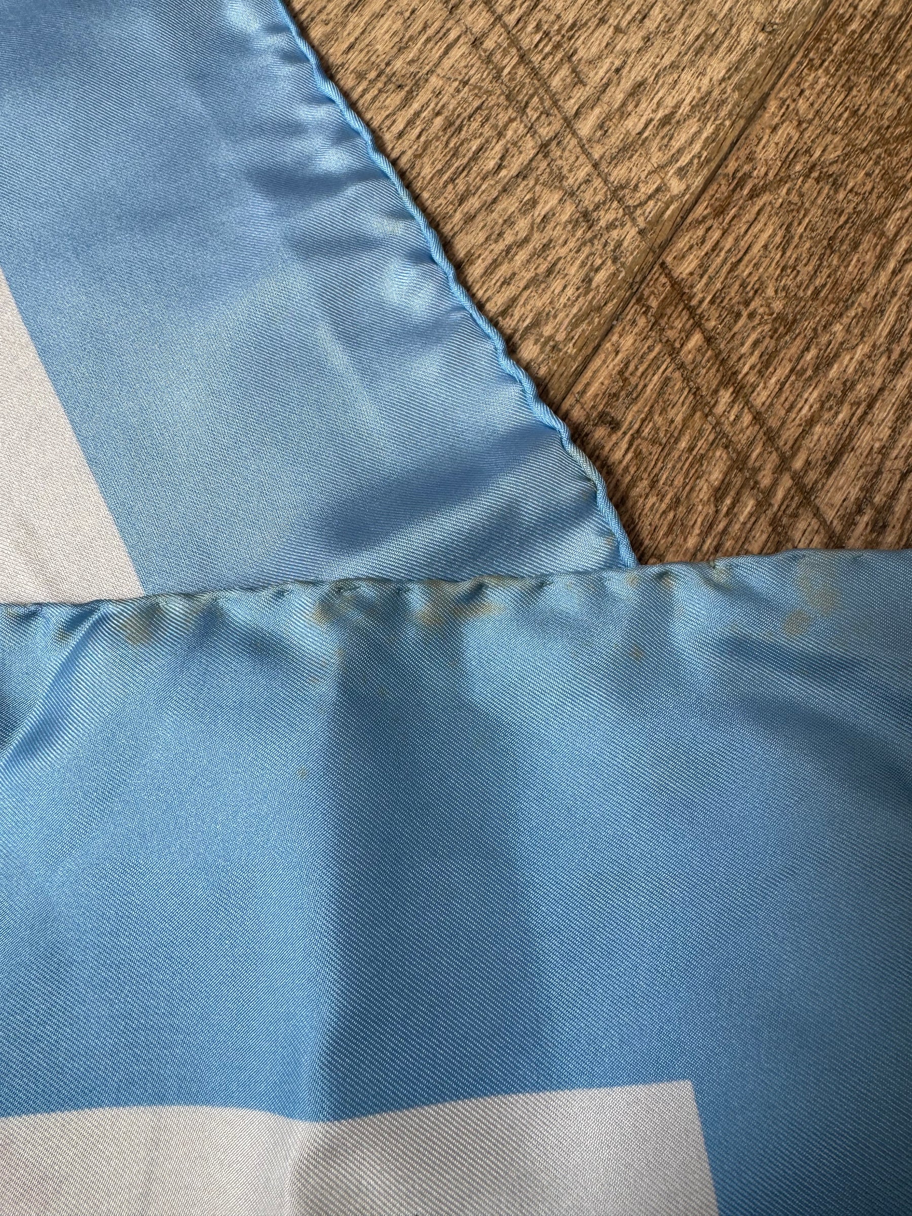 Gucci Pale Blue and Cream Multi Floral Silk Scarf 90