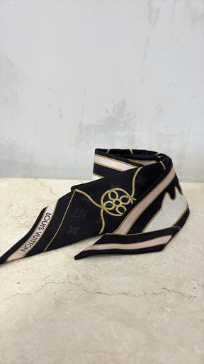 Louis Vuitton Silk Multi Colour Bandeau Pink Black