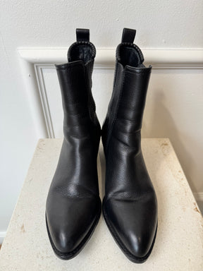 Alexander Wang Black Leather Ankle Boot, 36.5