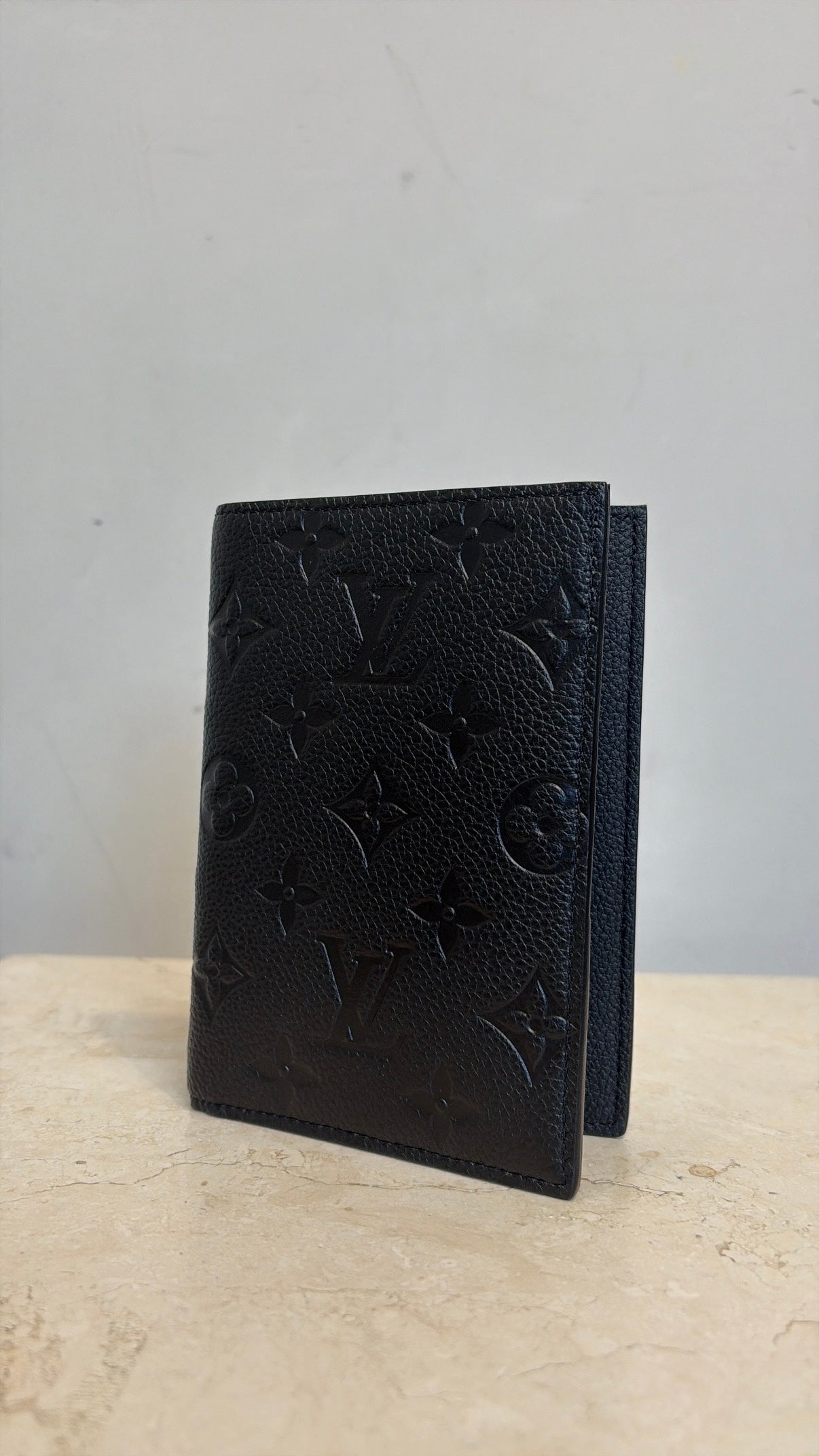 Louis Vuitton Black Empreinte Monogram Leather Passport Holder