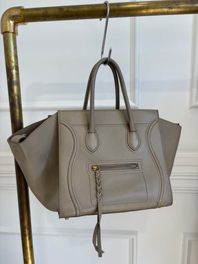 Céline Taupe Leather Phantom Luggage Tote