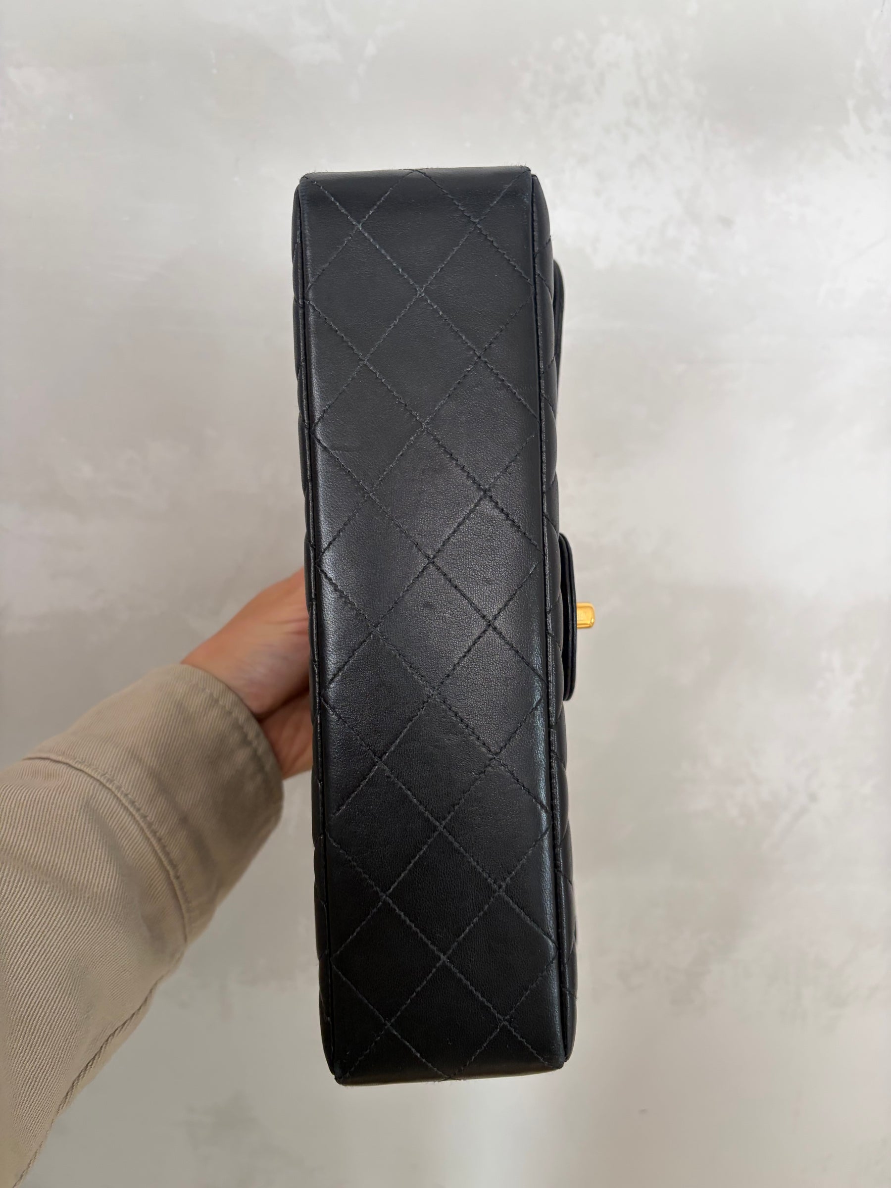 Chanel Vintage Kelly Top Handle Bag Black