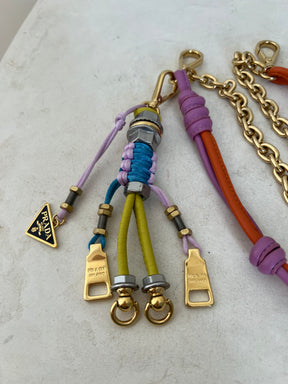 Prada Pop Strings Bag Charm Pink Yellow Orange