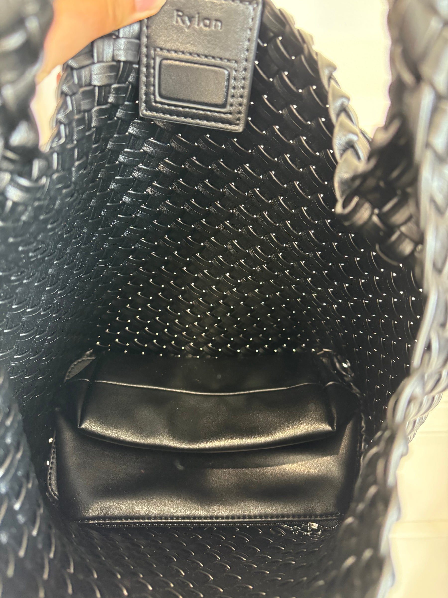 Rylan Black Woven Shoulder Bag