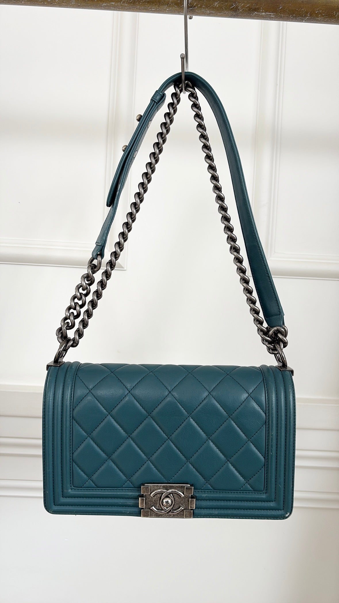 Chanel Teal Boy Bag