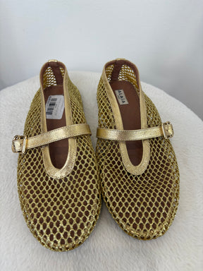 Alaïa Gold Net Ballet Flats, 41
