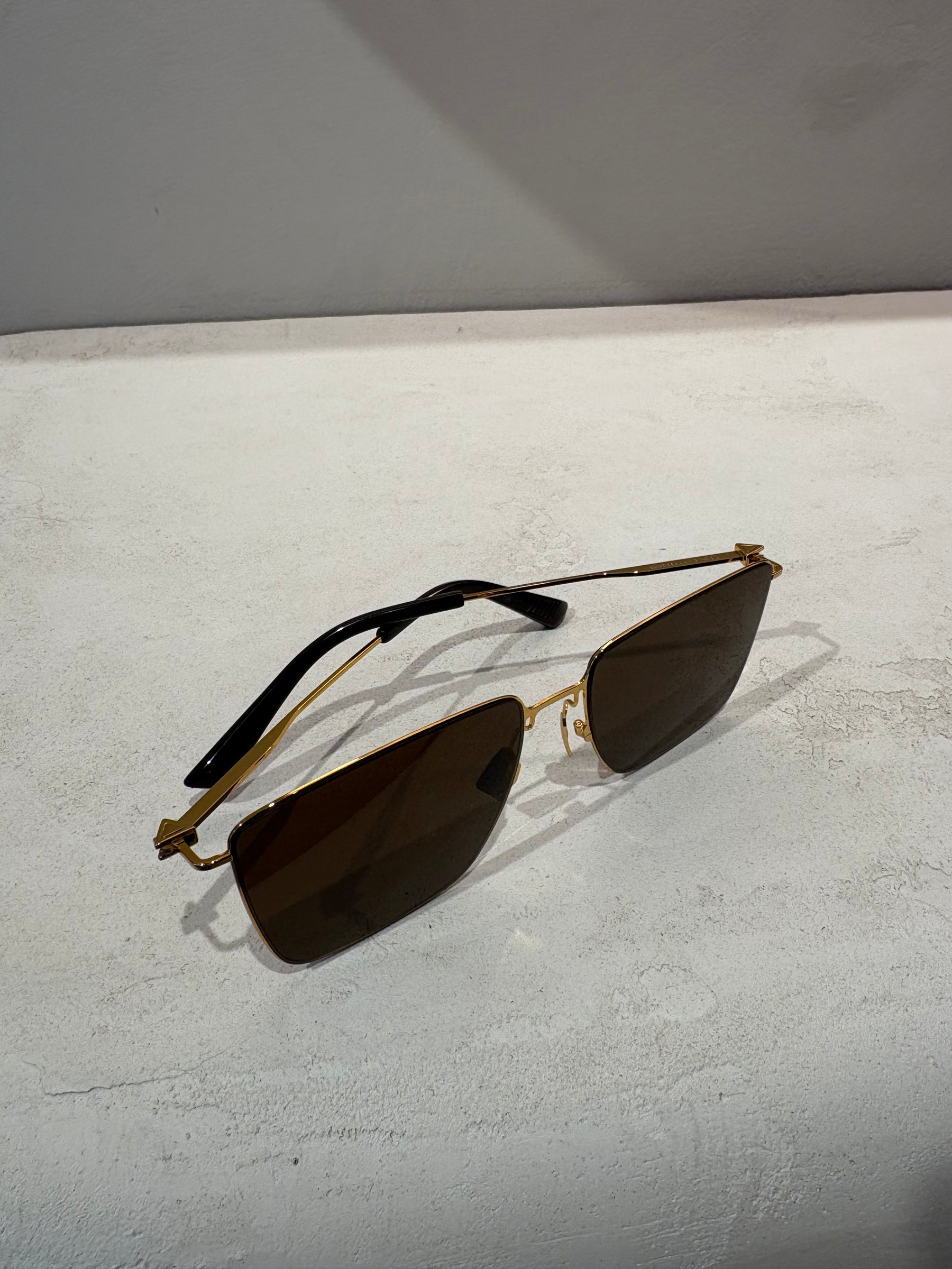 Bottega Veneta Gold Frame Square Glasses