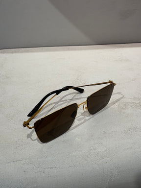 Bottega Veneta Gold Frame Square Glasses