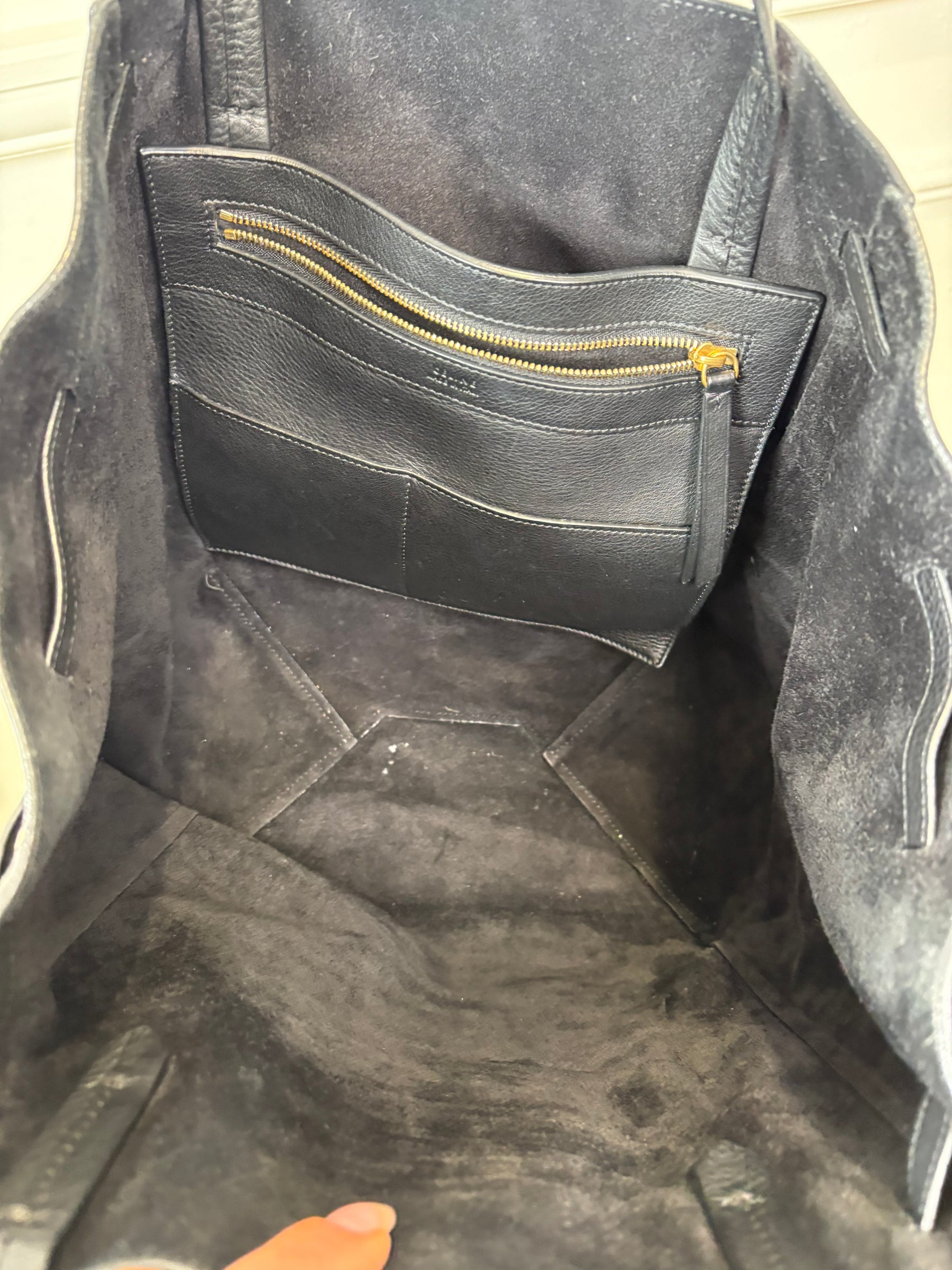 Celine Black Leather Cabas Phantom Tote