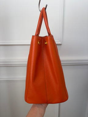 Prada Orange Saffiano Leather Tote