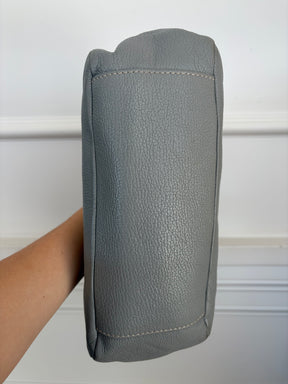 Miu Miu Grey Leather Mini Logo Tote