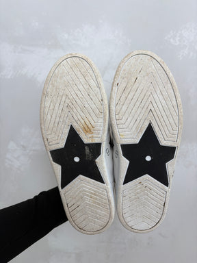 Dior White Leather Star Logo Sneaker, 35.5