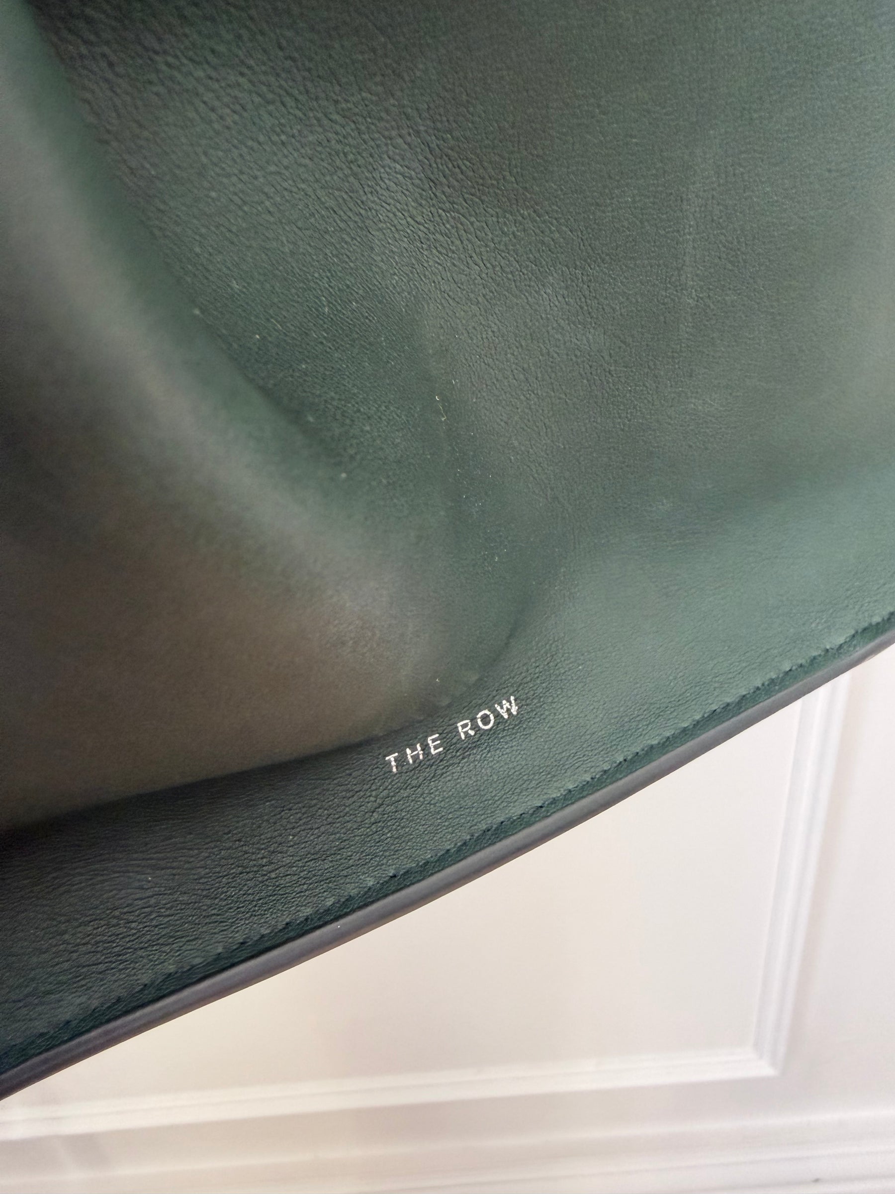 The Row Soft Margaux 15 in Emerald Green Leather