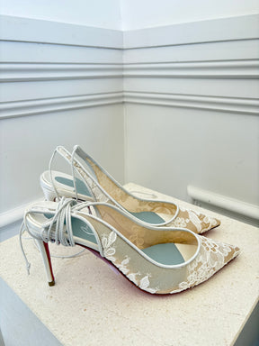 Christian Louboutin Lace Up Kate Pumps 8.5cm Off White, 38