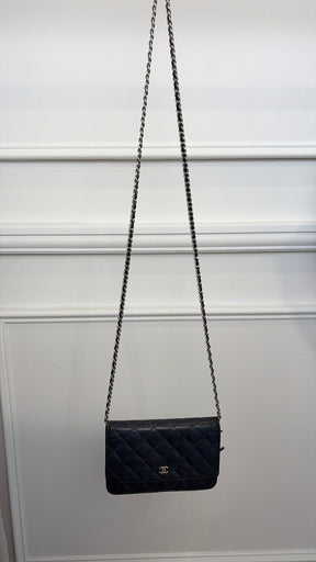 Chanel Navy Caviar Leather Wallet on Chain