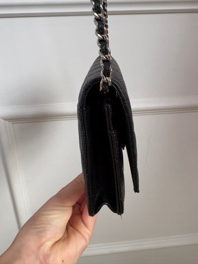 Chanel Black Caviar Leather Wallet on Chain