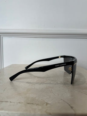 Saint Laurent Black Flat Top V Sunglasses
