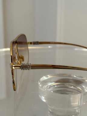Miu Miu Ombre Aviator Sunglasses In Gold
