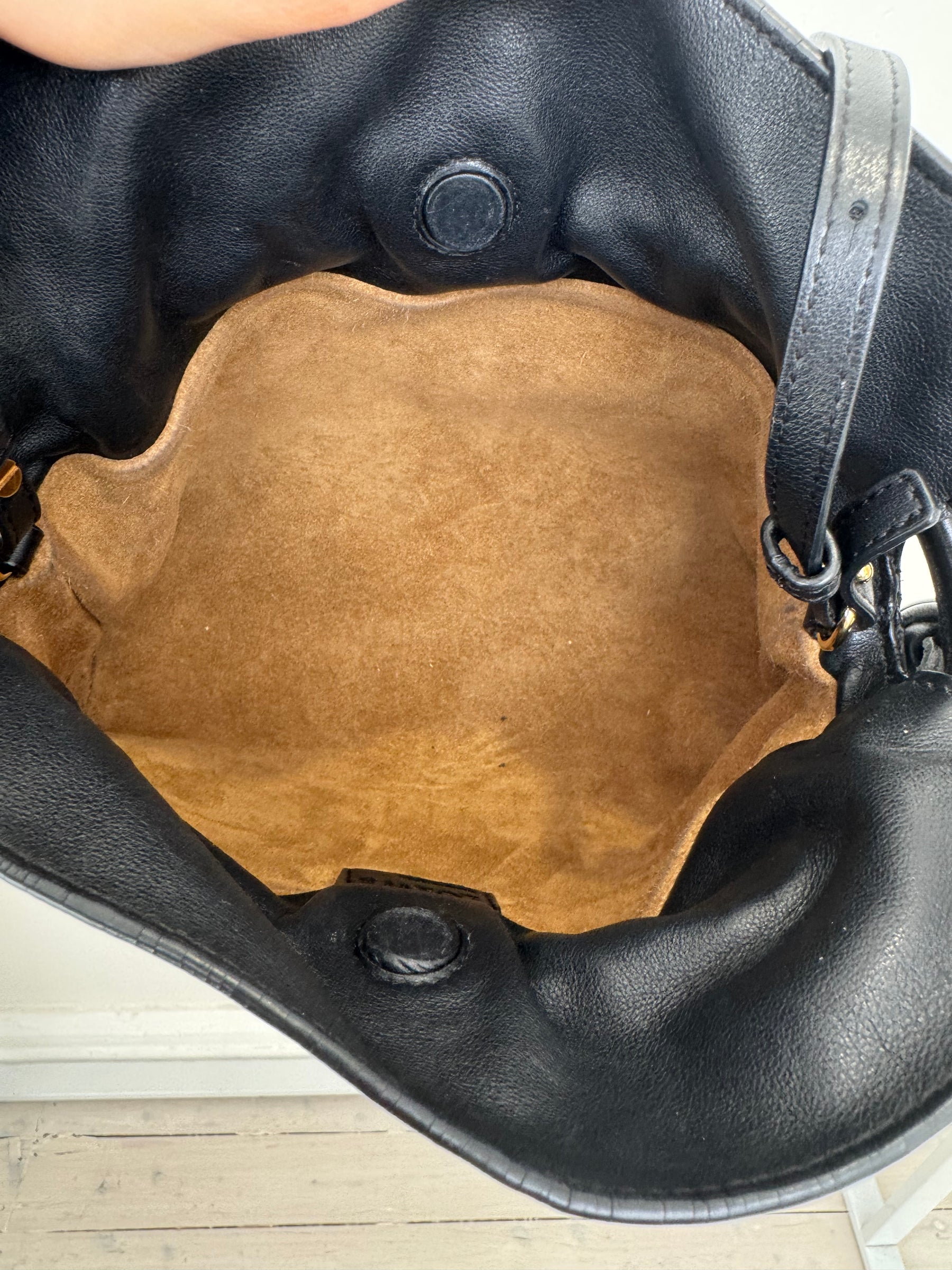 Loewe Black Leather Small Flamenco Pouch Bag