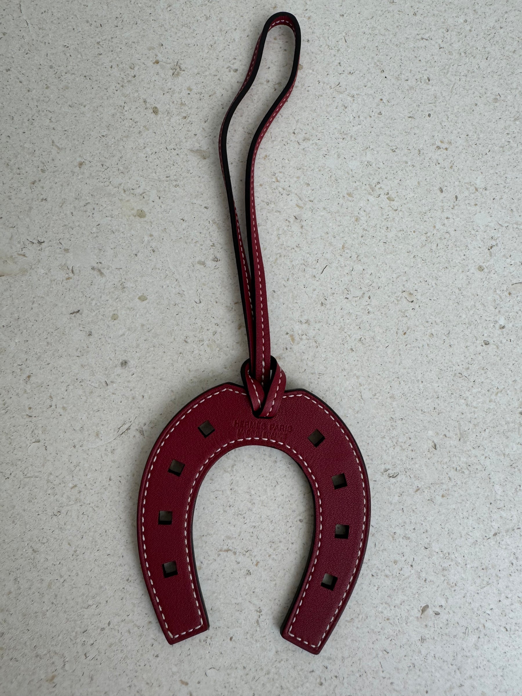 Hermès Rose Grenat Horseshoe Bag Charm