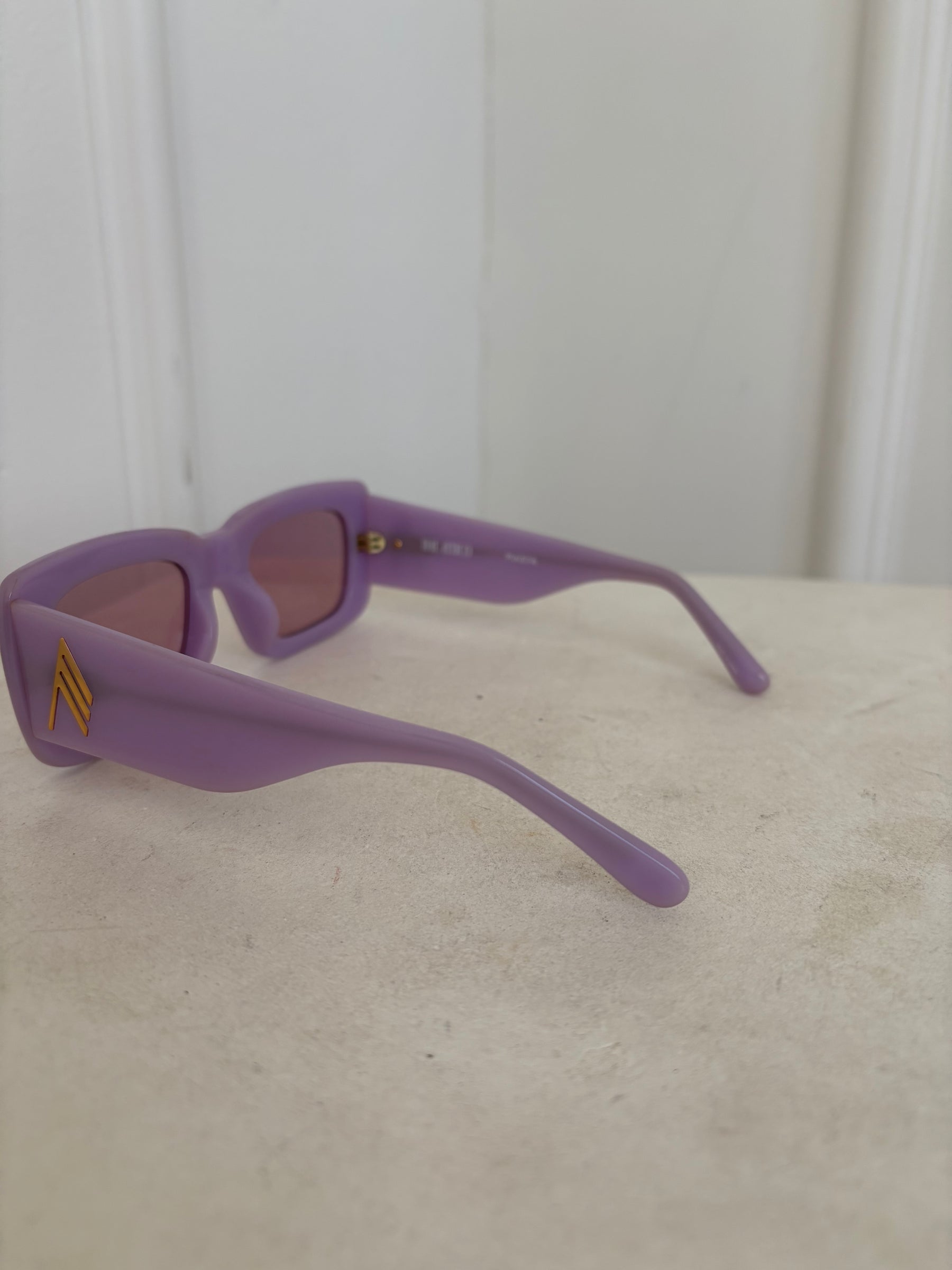 THE ATTICO x Linda Farrow Lilac Rectangle Sunglasses