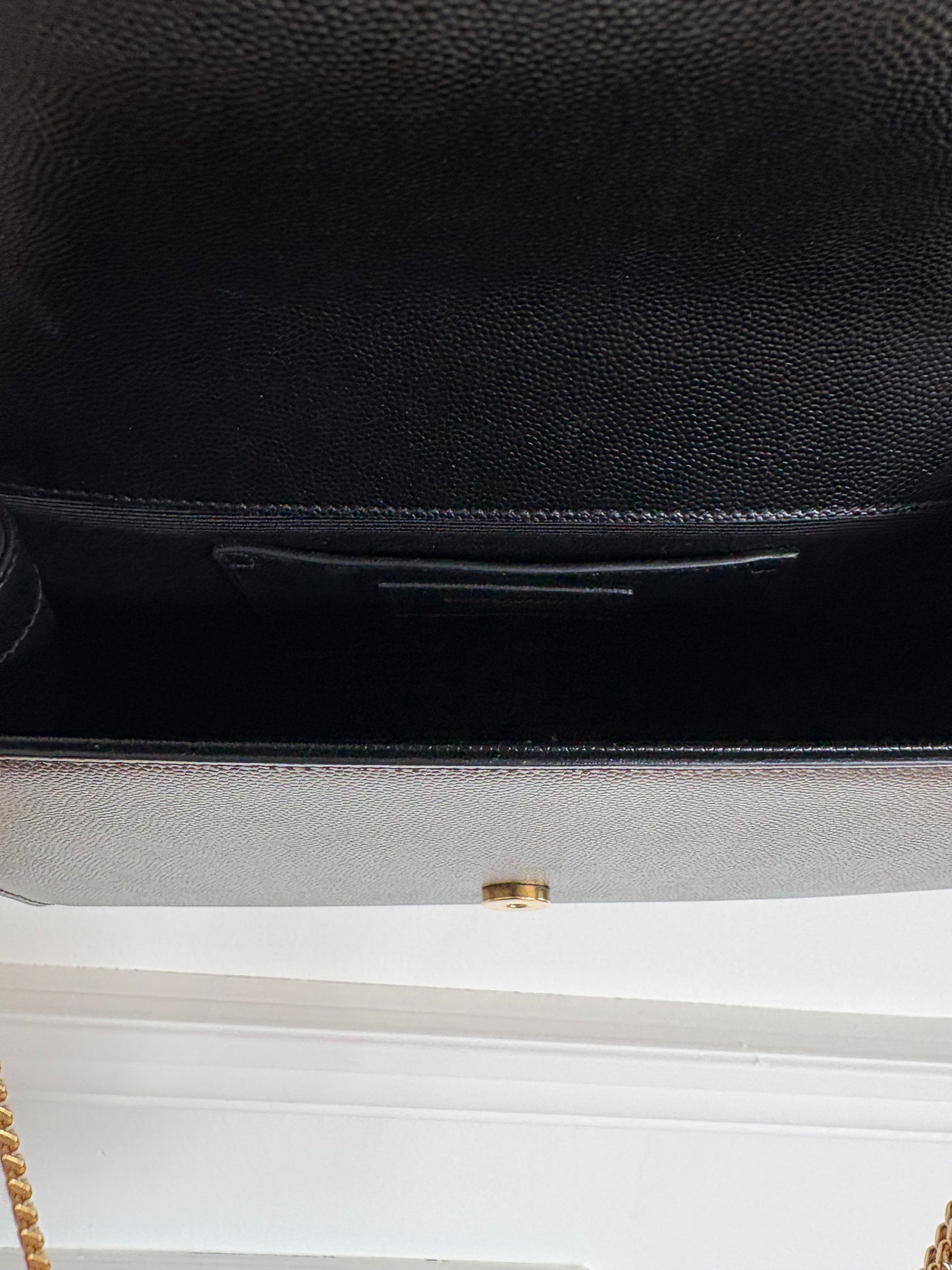 Saint Laurent Black Grained Leather Kate Bag