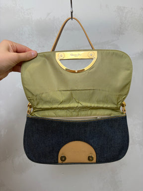 Dior Blue Denim Malice Pearl Shoulder Bag
