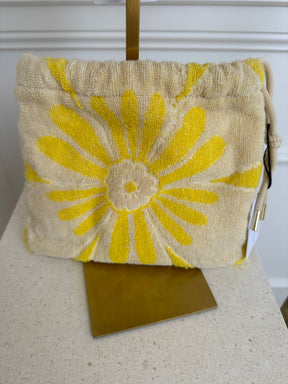 Zimmermann Floral Print Cotton Terry Pouch And Hat Yellow, OS