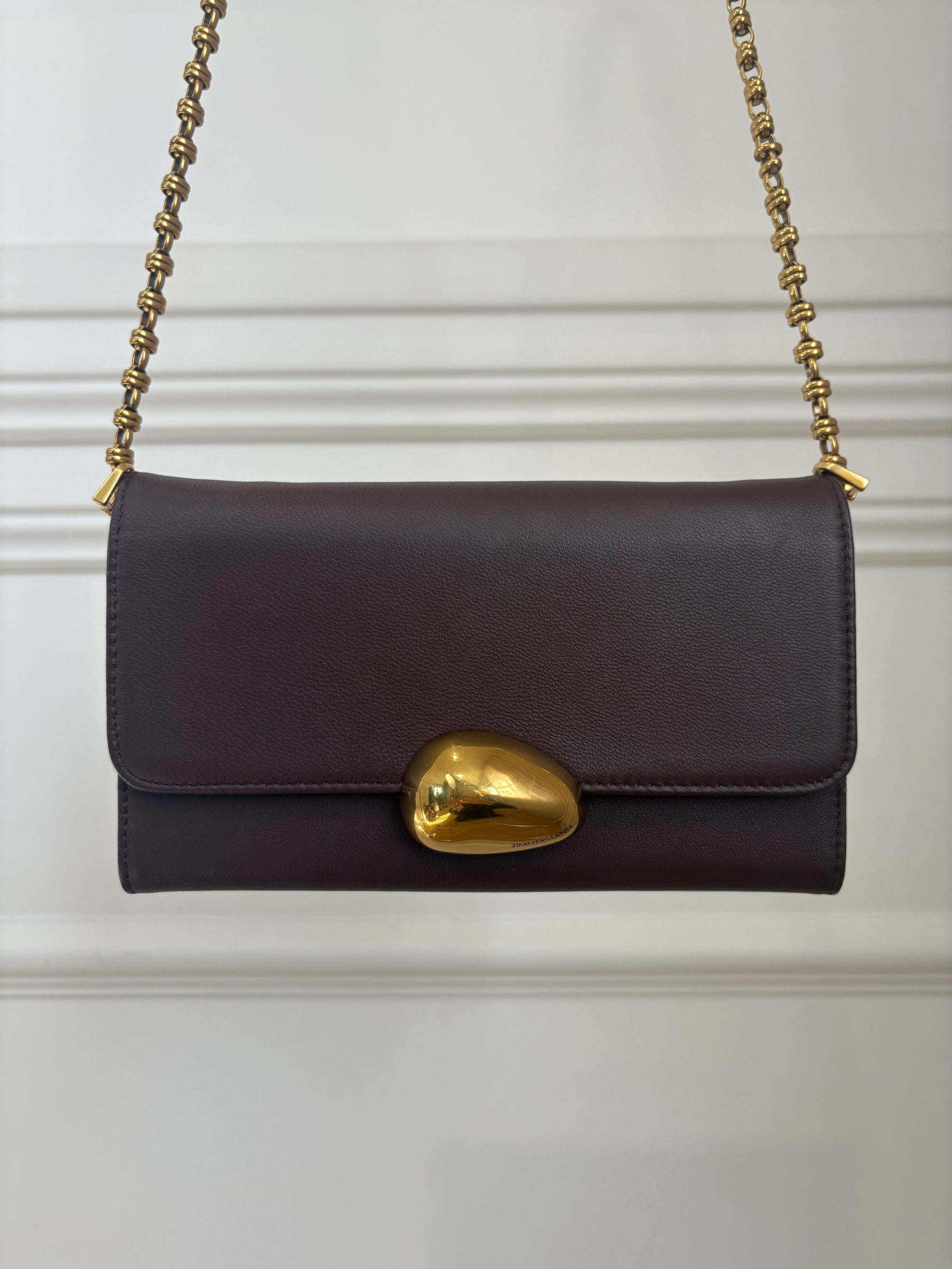 Zimmermann Maroon Leather Wallet On Chain