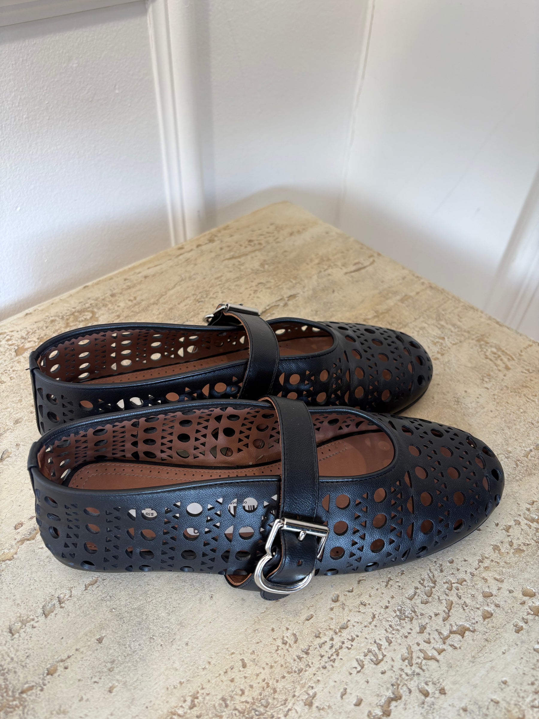 Alaïa Leather Ballet Flats Black, 37.5