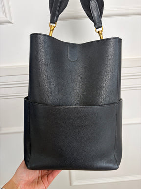 Céline Black Leather Seau Sangle Bucket Bag
