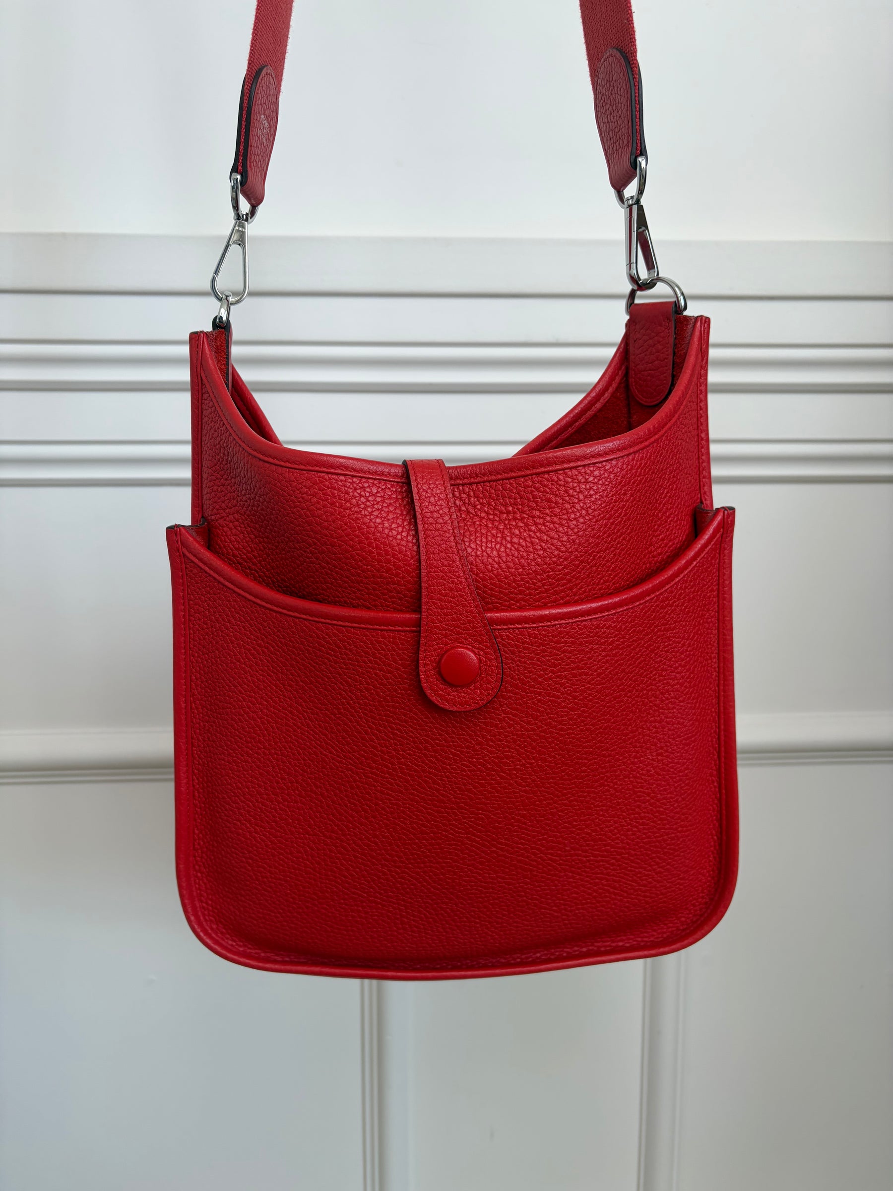 Hermès Red Togo Leather Evelyn 29 Bag