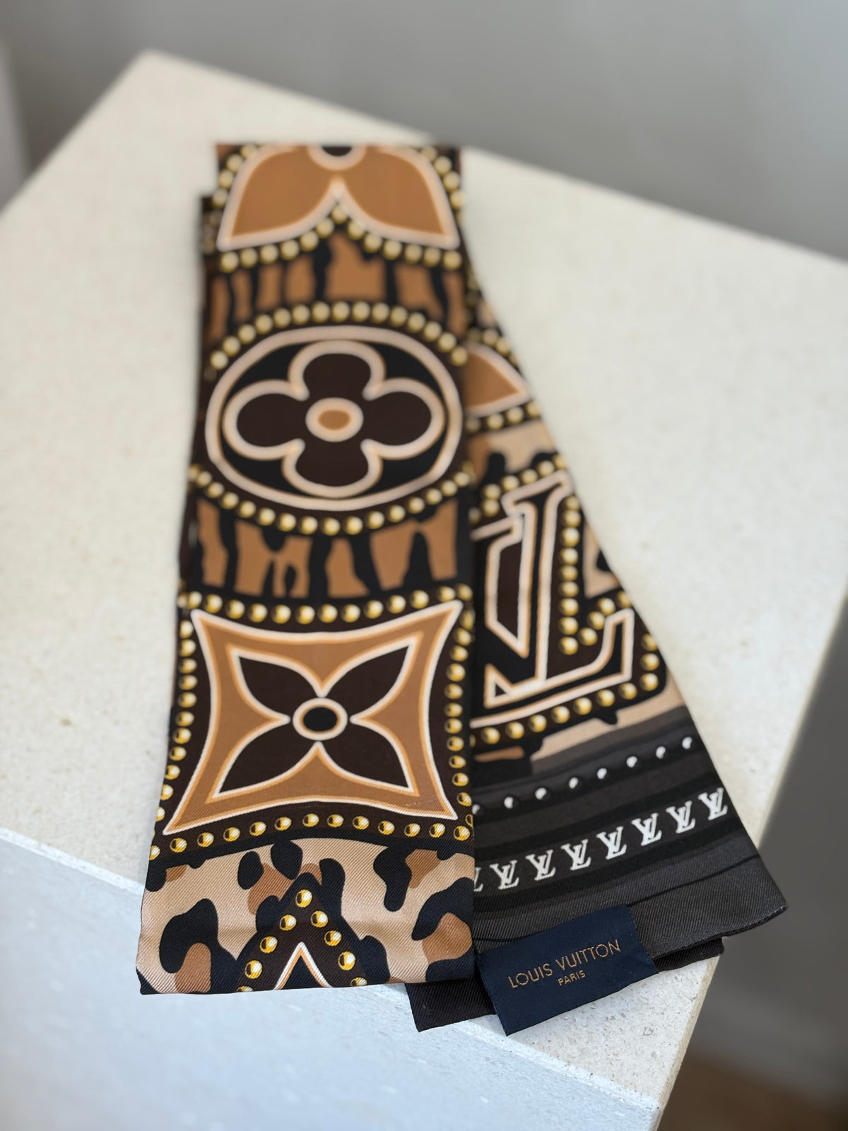 Louis Vuitton Brown and Black Oversized Monogram Twilly *minor pulls*