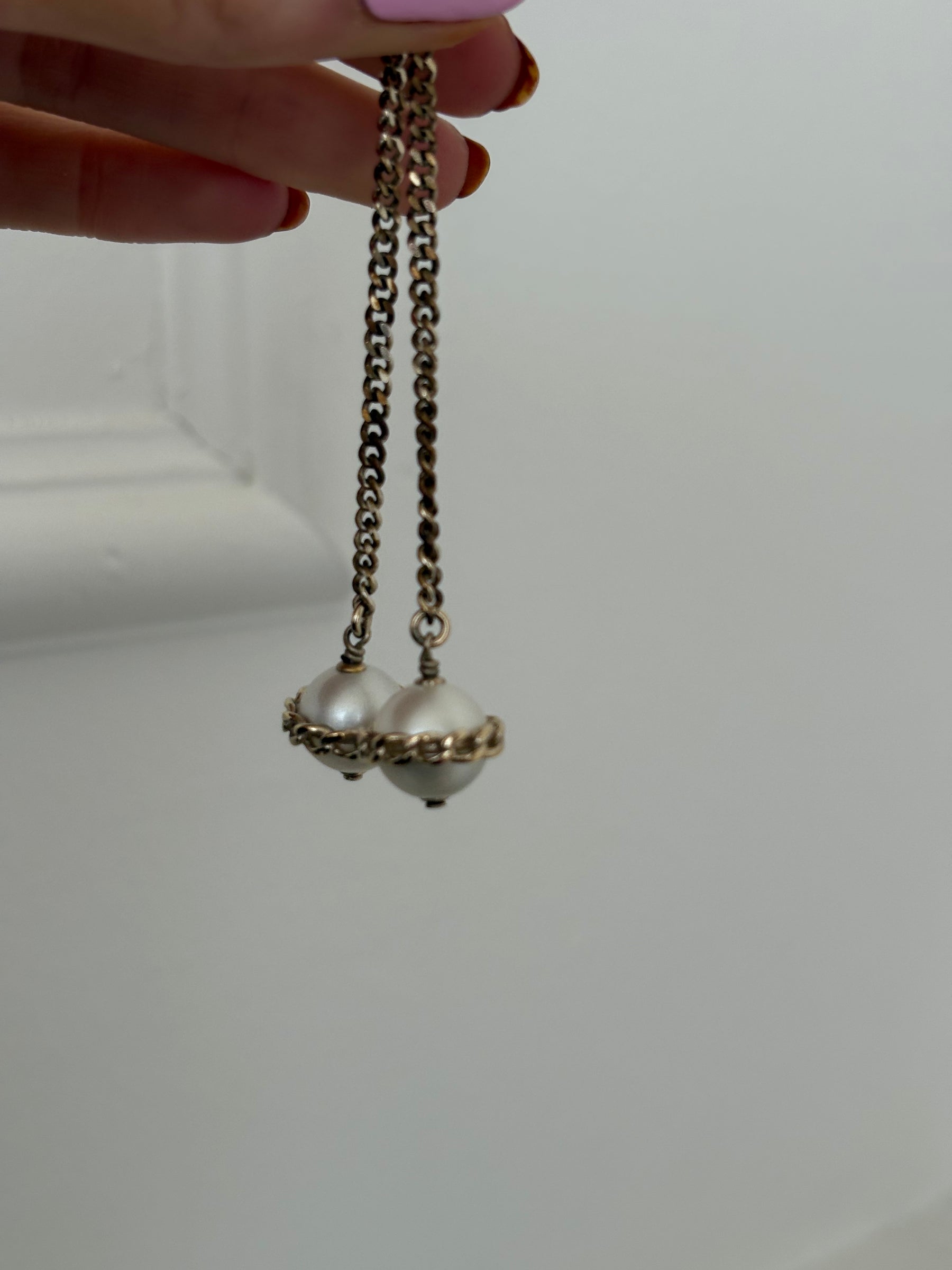 Chanel Pearl Drop Earrings Costume Jewellery