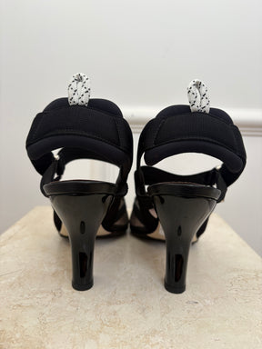 Fendi Black Mesh Colibri Slingbacks Heels, 40