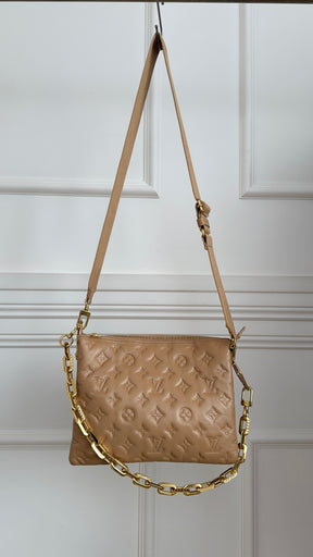 Louis Vuitton Camel Leather Coussin PM Bag