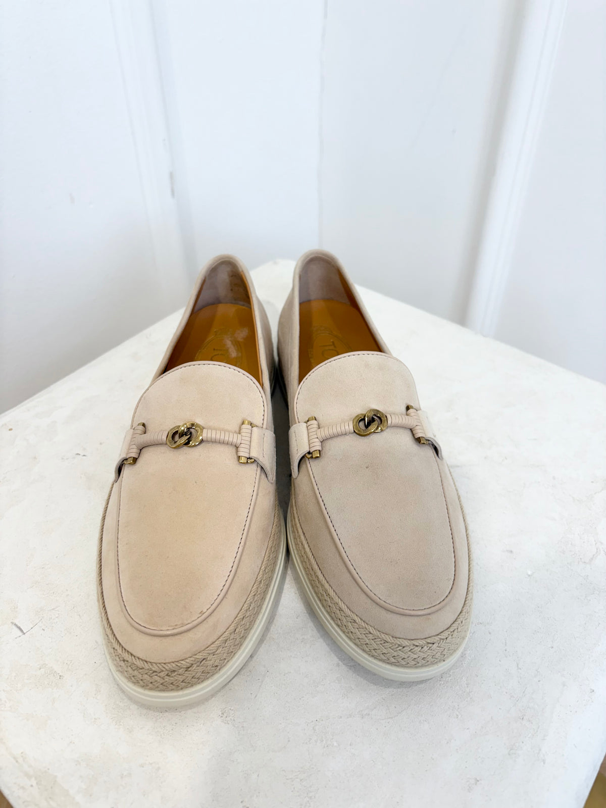 Tod's Beige Suede Loafers, 38.5