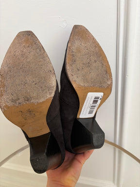 Isabel Marant Black Suede Ankle Boots, 37